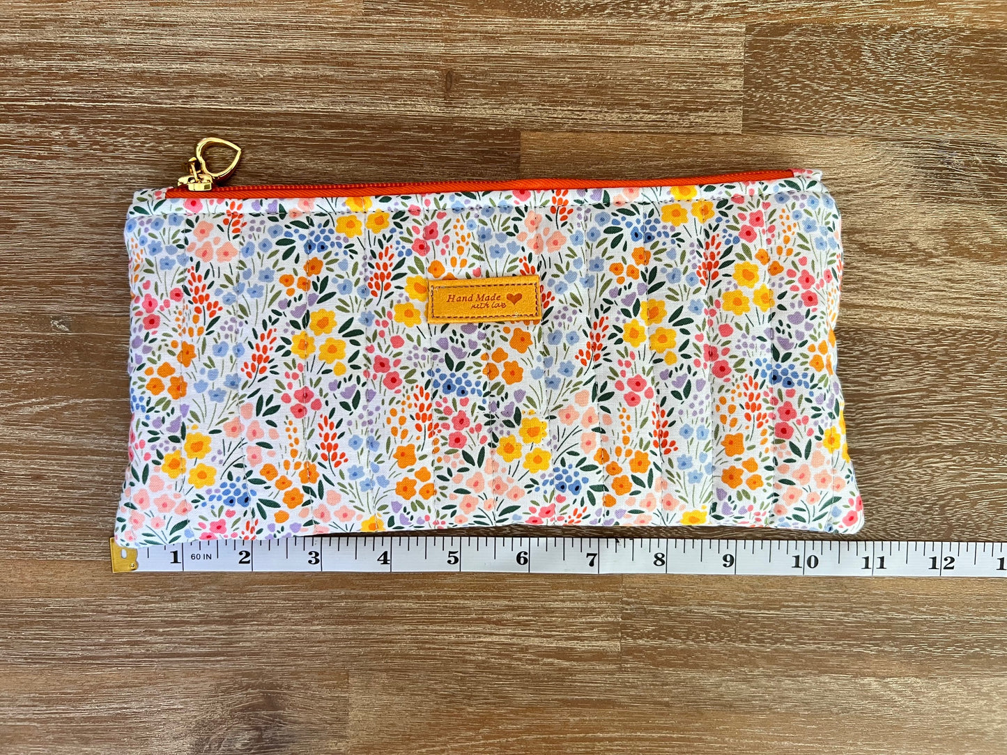 🌺 Floral Cotton Organizer Pouch – Bag Bottom Saver