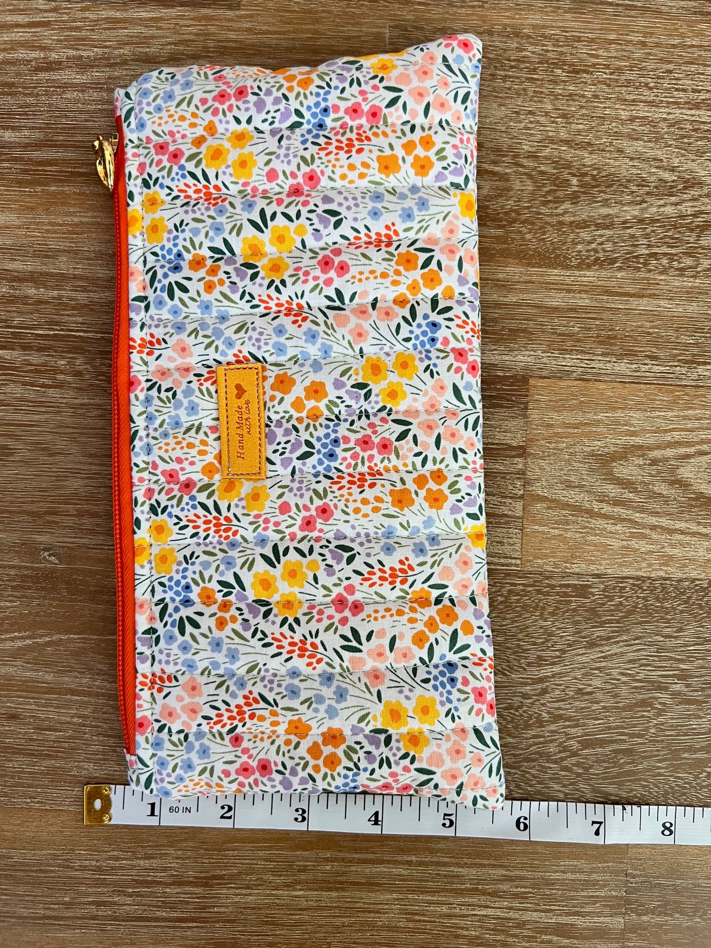 🌺 Floral Cotton Organizer Pouch – Bag Bottom Saver