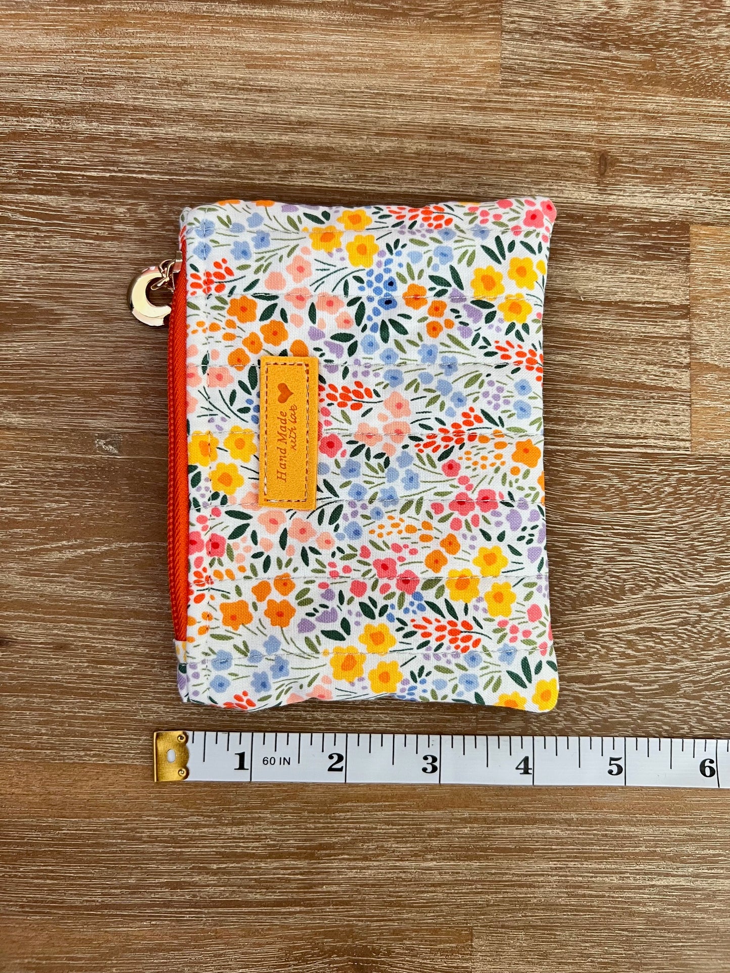 🌸 Floral Cotton Coin Purse – Clip-On Charm, Sewn with Love