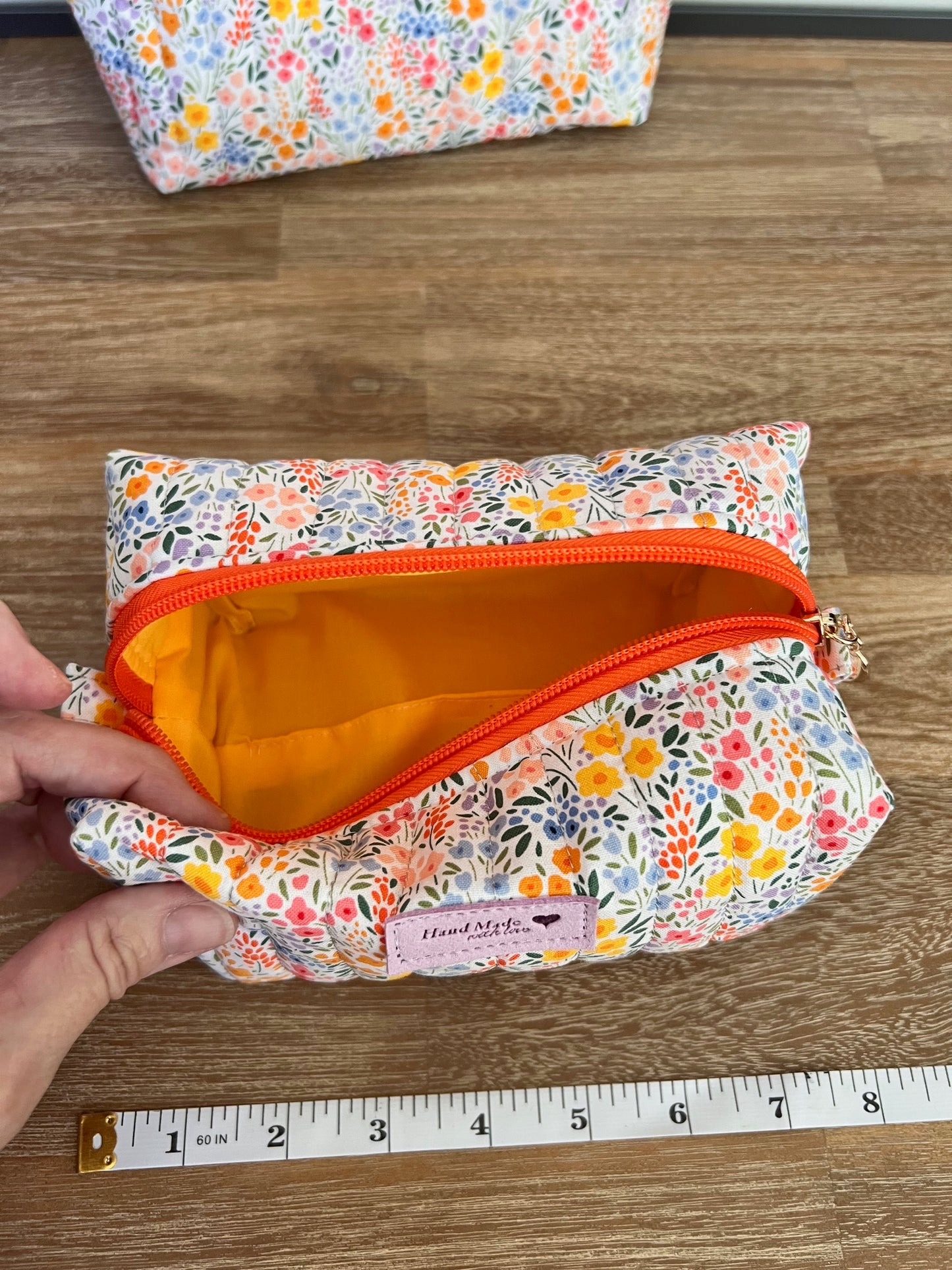 🌸 Handmade Floral Cotton Boxy Bag – Sewn with Sunshine