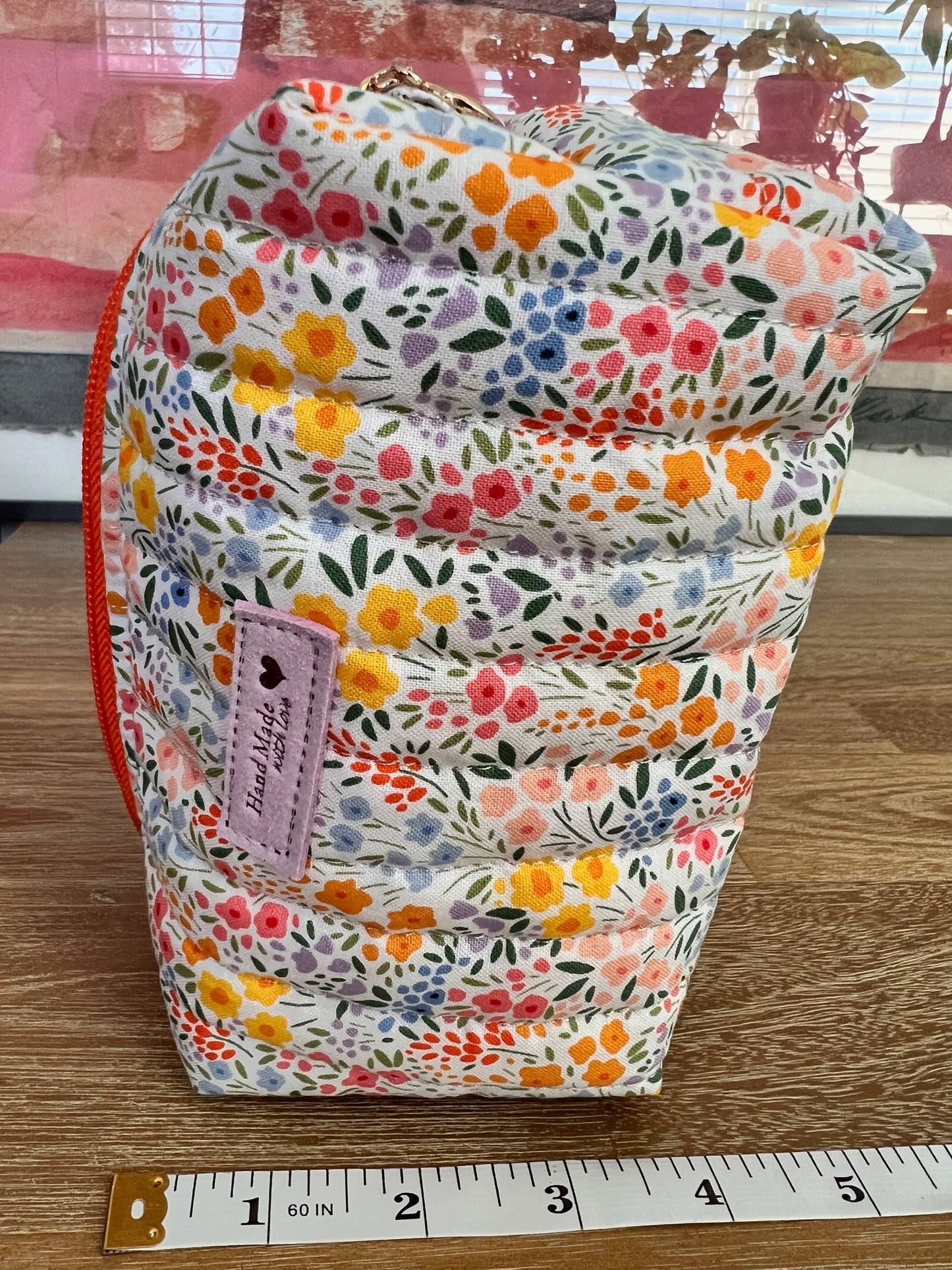🌸 Handmade Floral Cotton Boxy Bag – Sewn with Sunshine