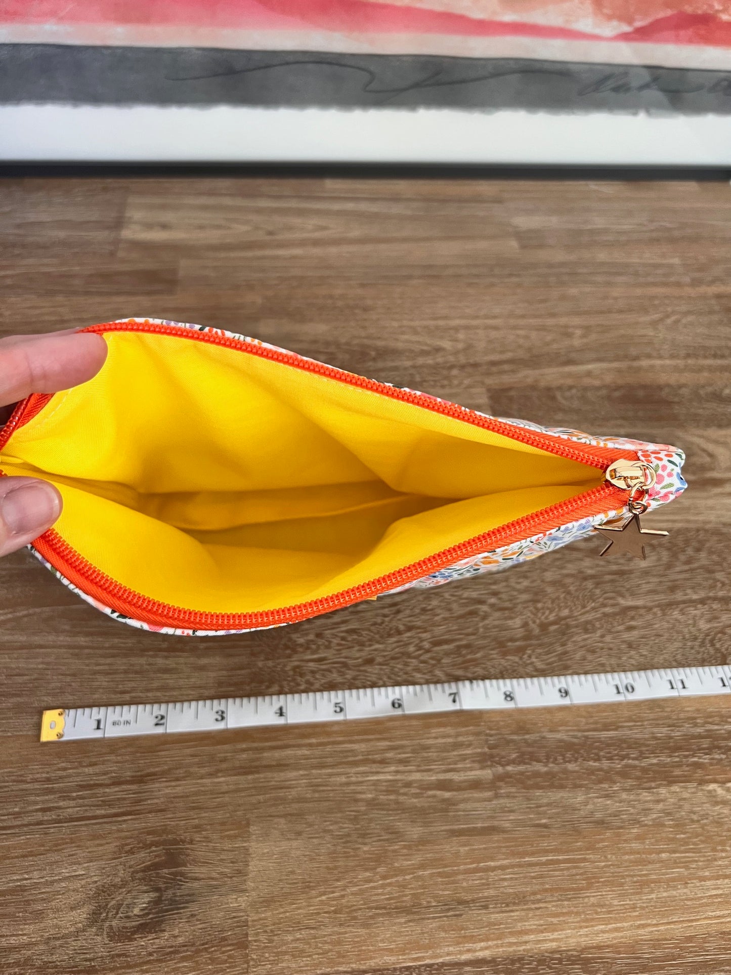 🌸 Handcrafted Floral Cotton Makeup Bag – Made with Love