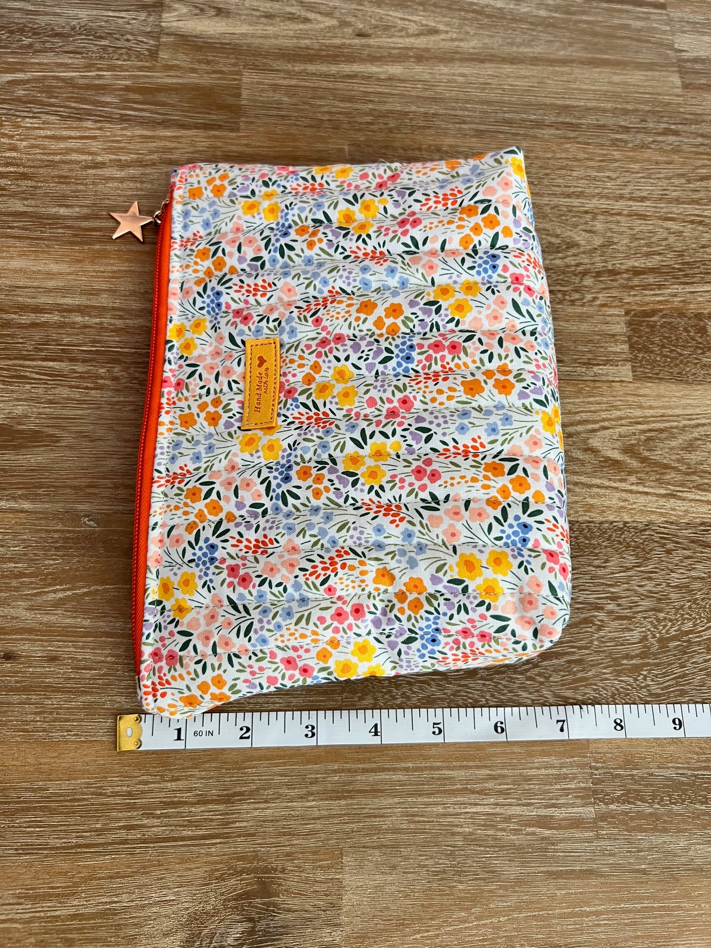🌸 Handcrafted Floral Cotton Makeup Bag – Made with Love