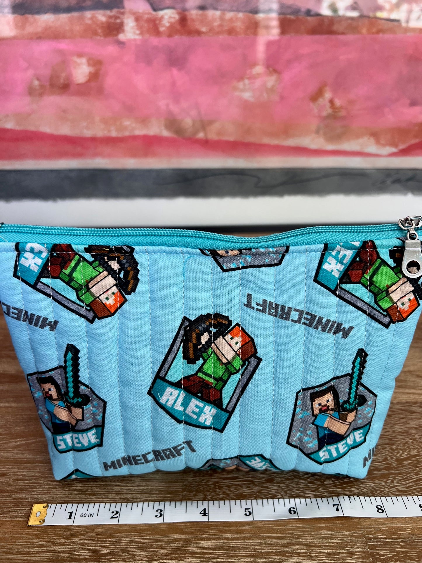 🧱 Minecraft Makeup & Travel Bag – Adventure-Ready & Handmade
