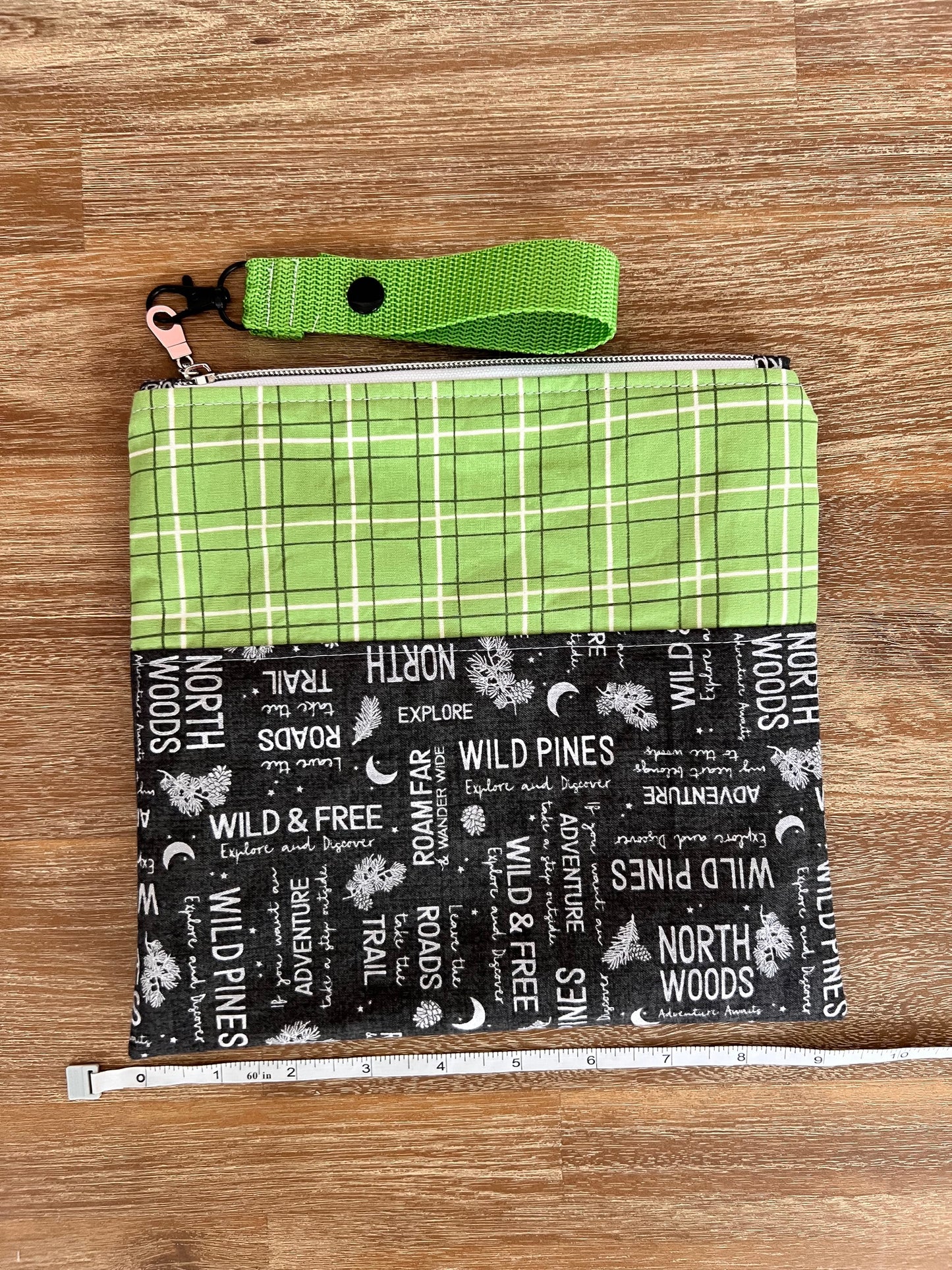 🌿 62 Handcrafted Wet Bag – “Adventure Awaits” Plaid Edition