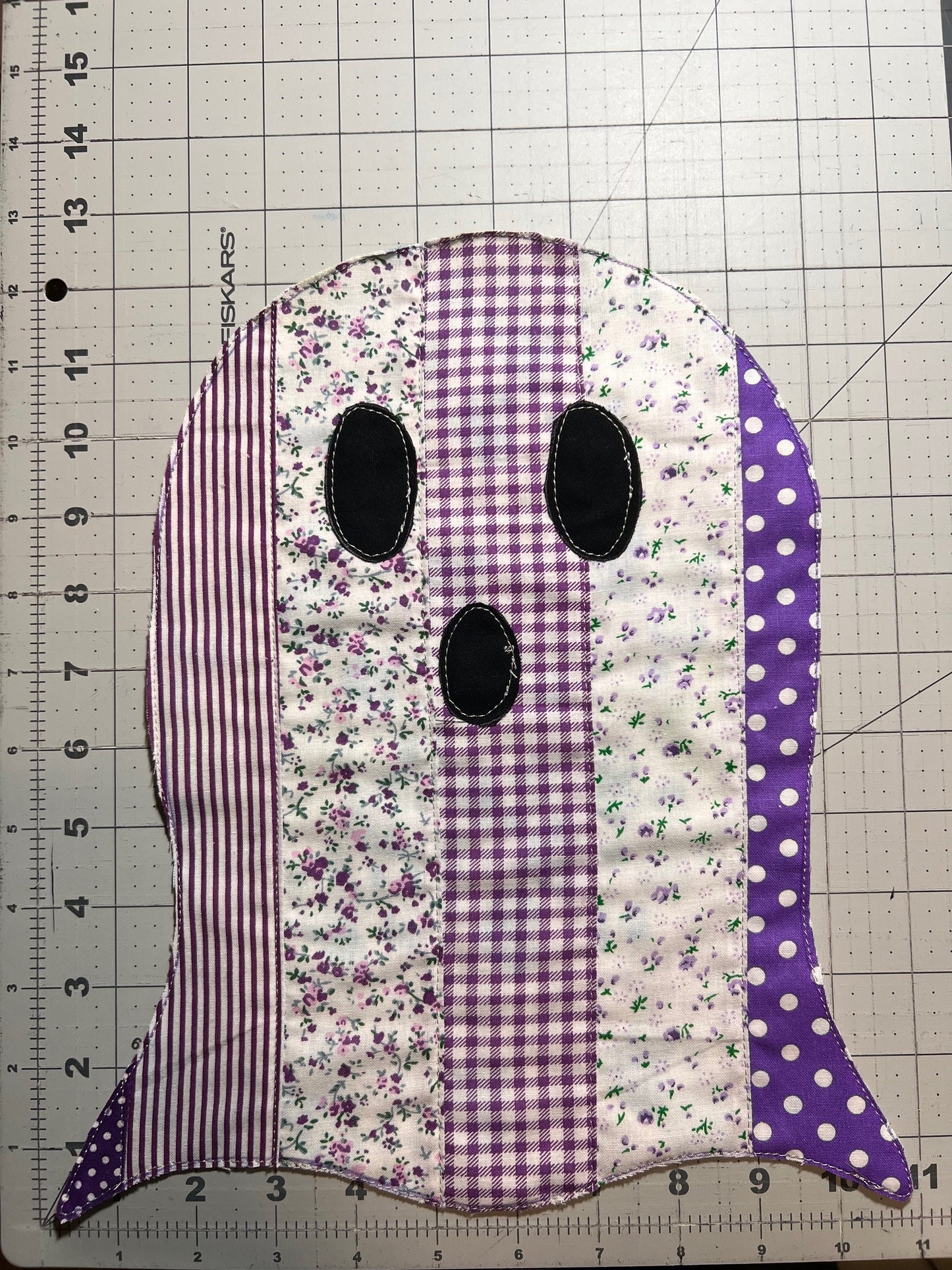 👻 Purple Handmade Quilted Ghost Applique Large – Whimsical, Colorful & One-of-a-Kind