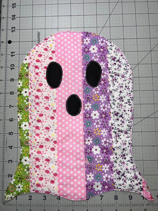 👻 Floral Polkadot Ghost Appliqué Large– Sweetly Spooky Style for Halloween