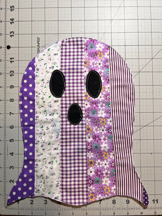 👻 Purple Handmade Quilted Ghost Applique Large – Whimsical, Colorful & One-of-a-Kind